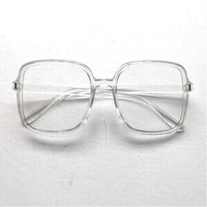 Retro Clear Square Sunglasses 70s Festival Sunnies Clean Minimalist Y2K Shades